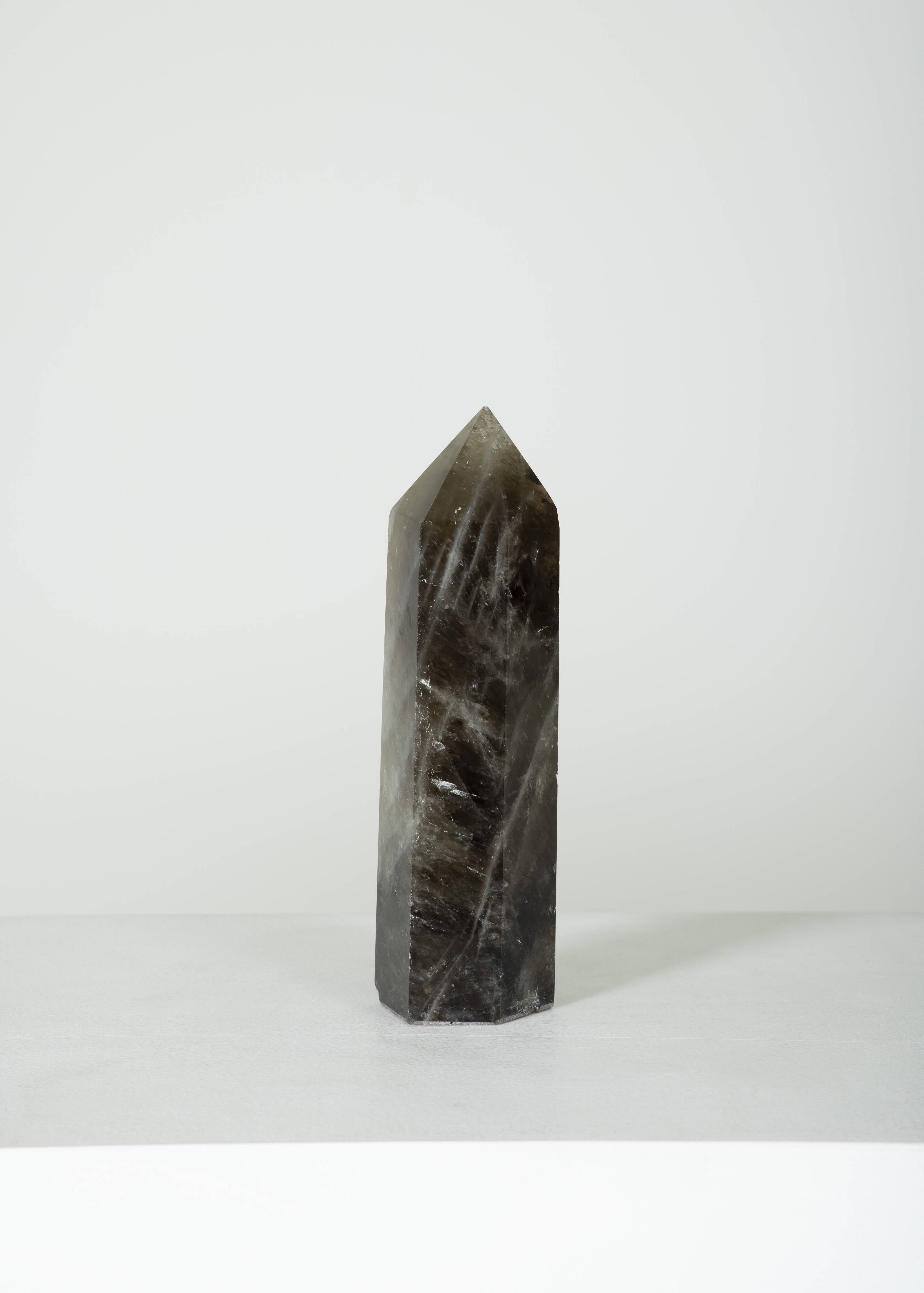 Smoky rock crystal obelisk