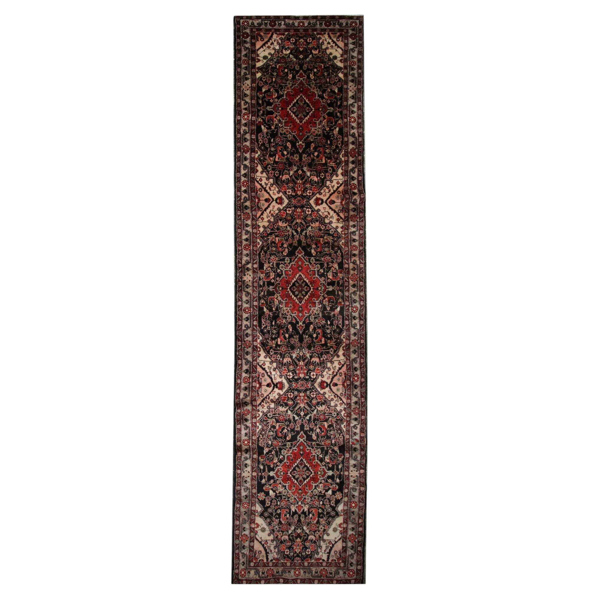 Handmade Oriental Wool Runner, Long Stair Runner Rustic Medallion Carpet
