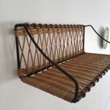 Rattan wall shelf