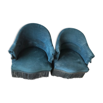 Pair of petrol blue toads