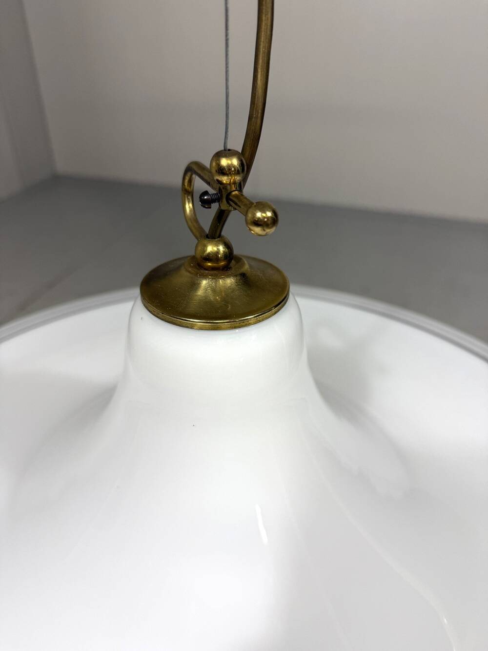 Large white glass hanging lamp by Vistosi, Italy