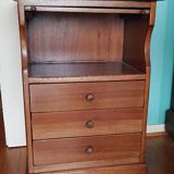 Louis Philippe style wooden chest of drawers with 3 drawers and 1 niche