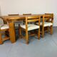 Ensemble de salle à manger moderniste du milieu du siècle en pin, style Chapo, Perriand, Jeanneret, années 50