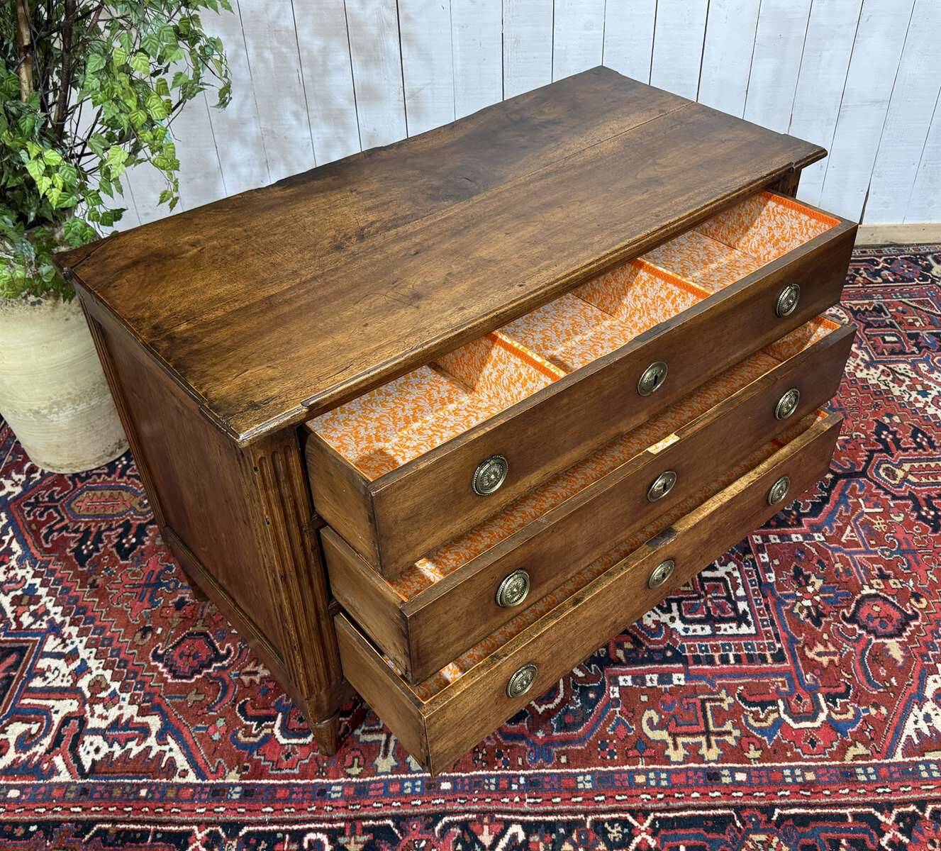 Louis XVI commode from the 18th century in walnut.