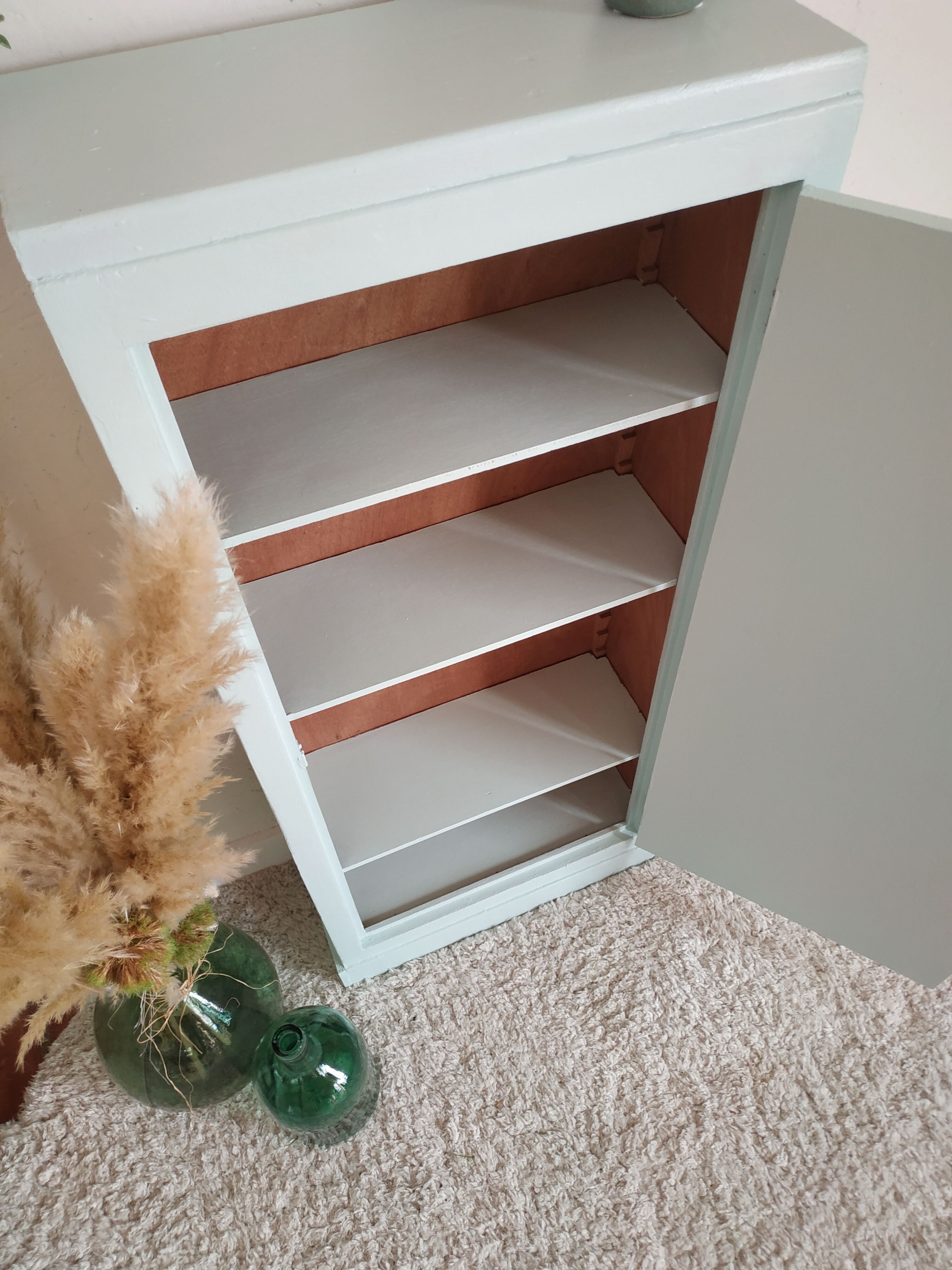 Old small green water cabinet