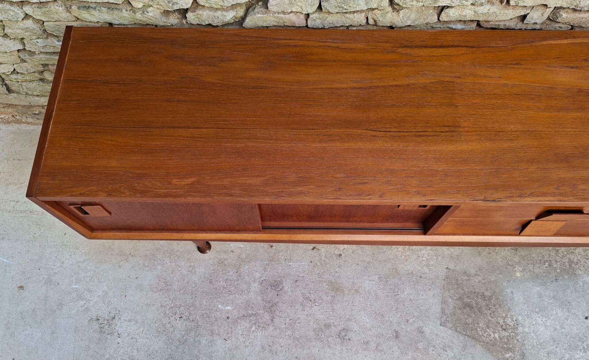Low teak sideboard 200cm