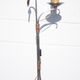 Wrought iron floor lamp Ryckaert JP, Wrought iron and leather floor lamp, living room lamp, 60's