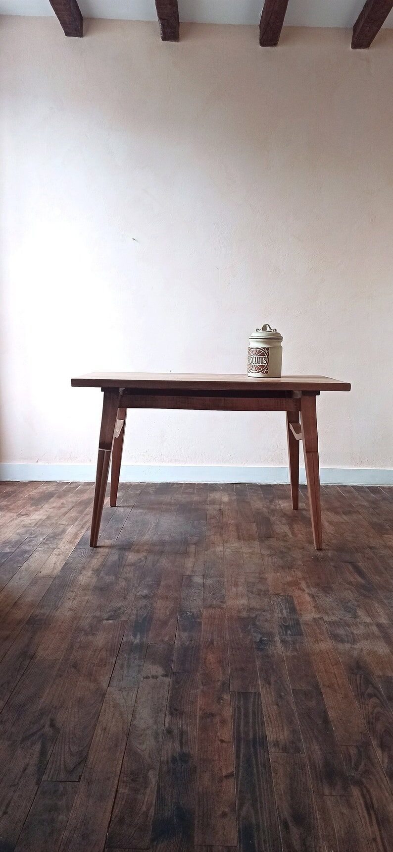 Antique oak table and compass legs