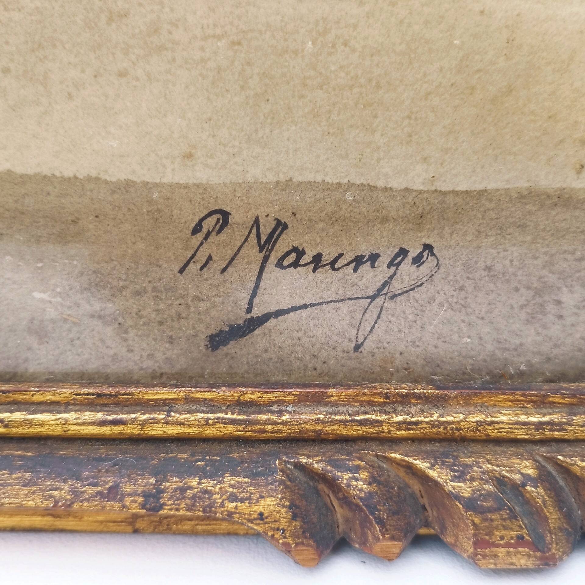 Watercolor bouquet of vintage Paul Marengo anemones