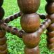 French turned wood stool 1950
