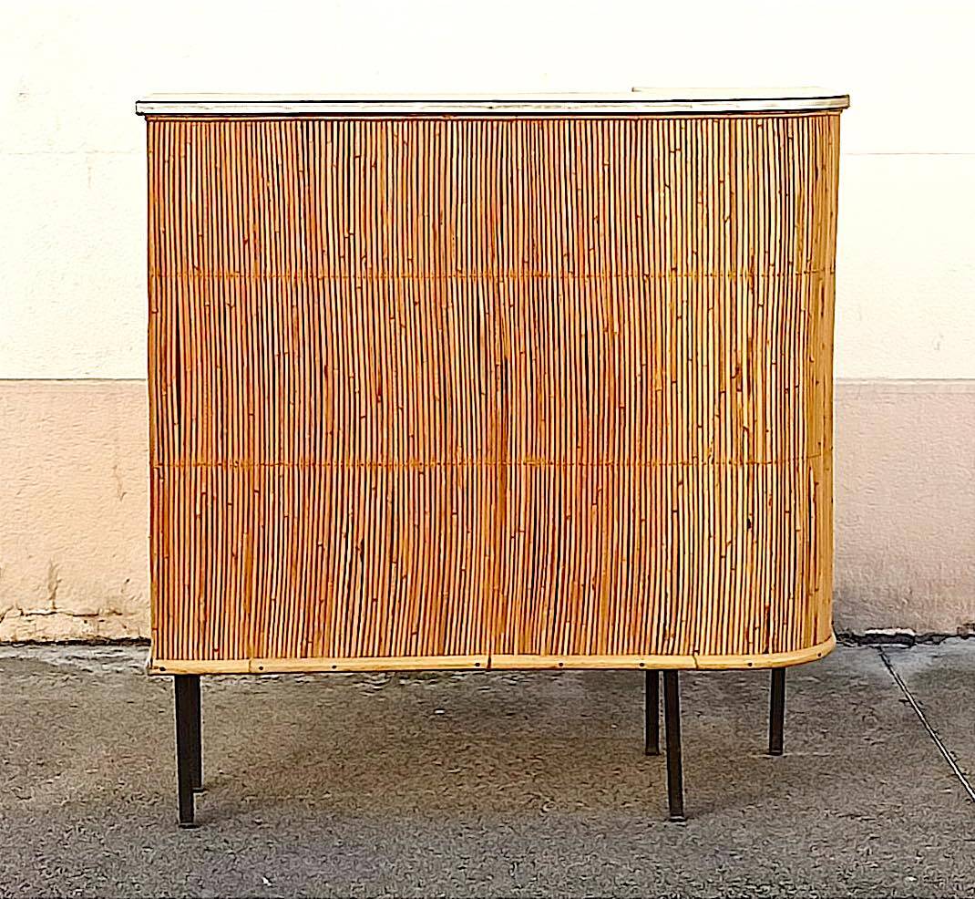 1950s wicker bar, height 108.5 cm