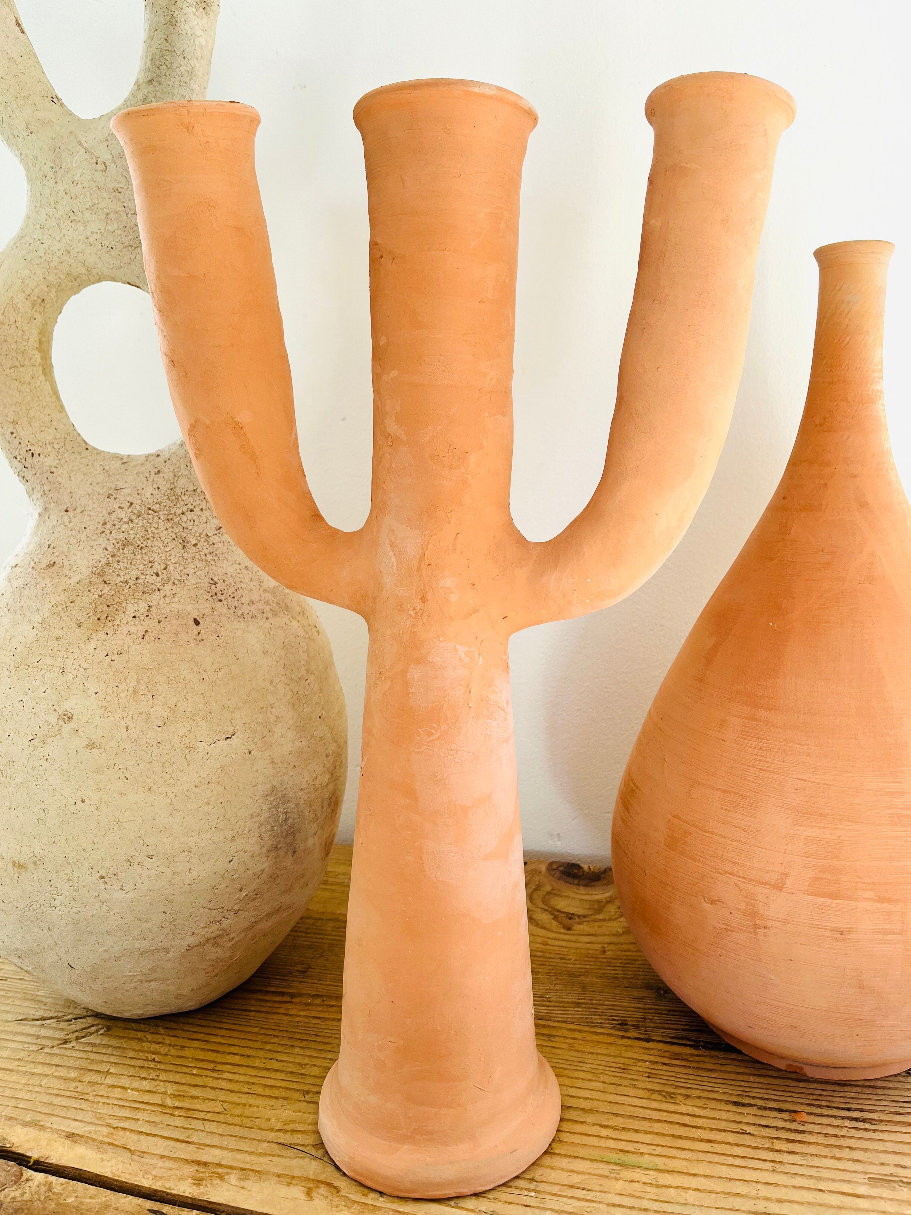 Moroccan raw terracotta candle holder