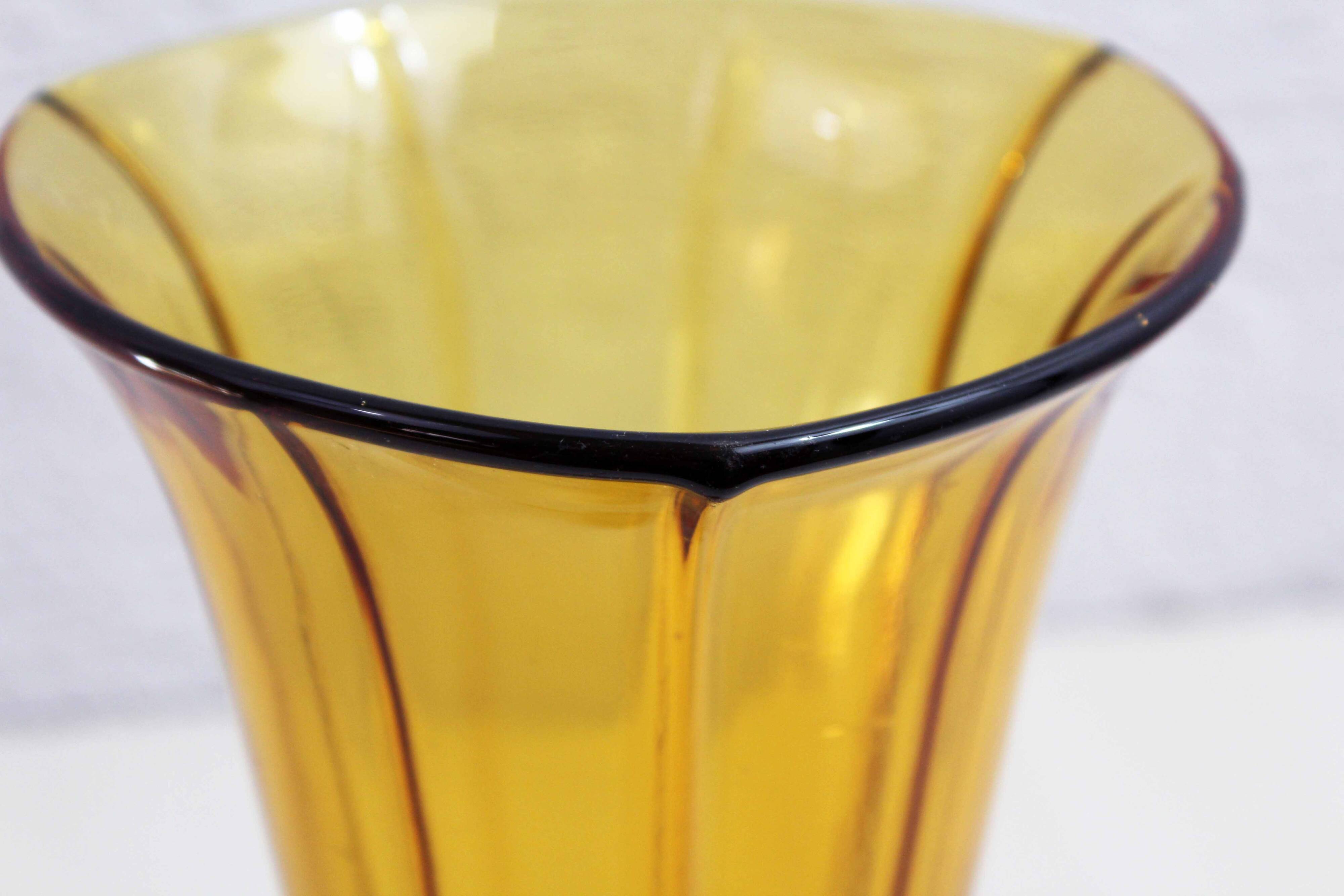 Art Deco amber glass vase 1930