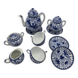 Japanese fine porcelain tea set - Blue and white phoenix pattern