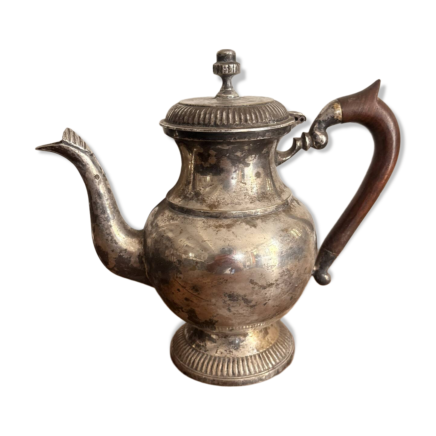 Antique Coffee Pot Teapot Louis XV Silver-Plated Metal 20th Century Coffee Set