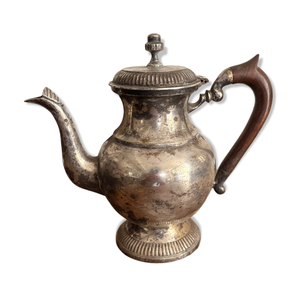 Ancien Verseuse Cafetière Théière Louis XV Métal Argenté XXème Service Café
