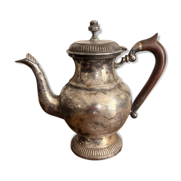 Ancien Verseuse Cafetière Théière Louis XV Métal Argenté XXème Service Café