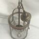 Brass lantern and original electric wire glass size: height -60cm- diameter -16cm-