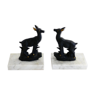 Art Deco deer bookends
