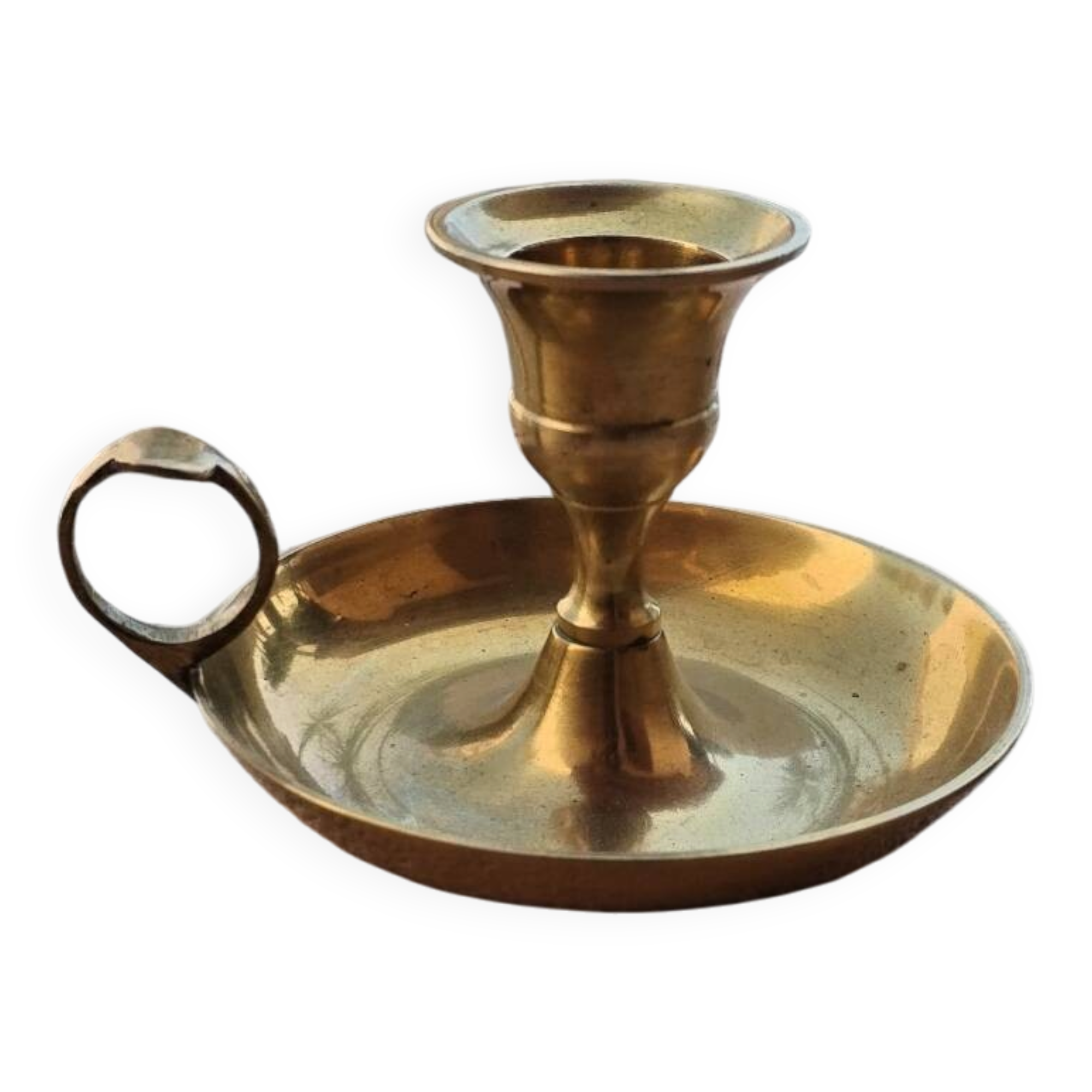 Bougeoir rond laiton vintage