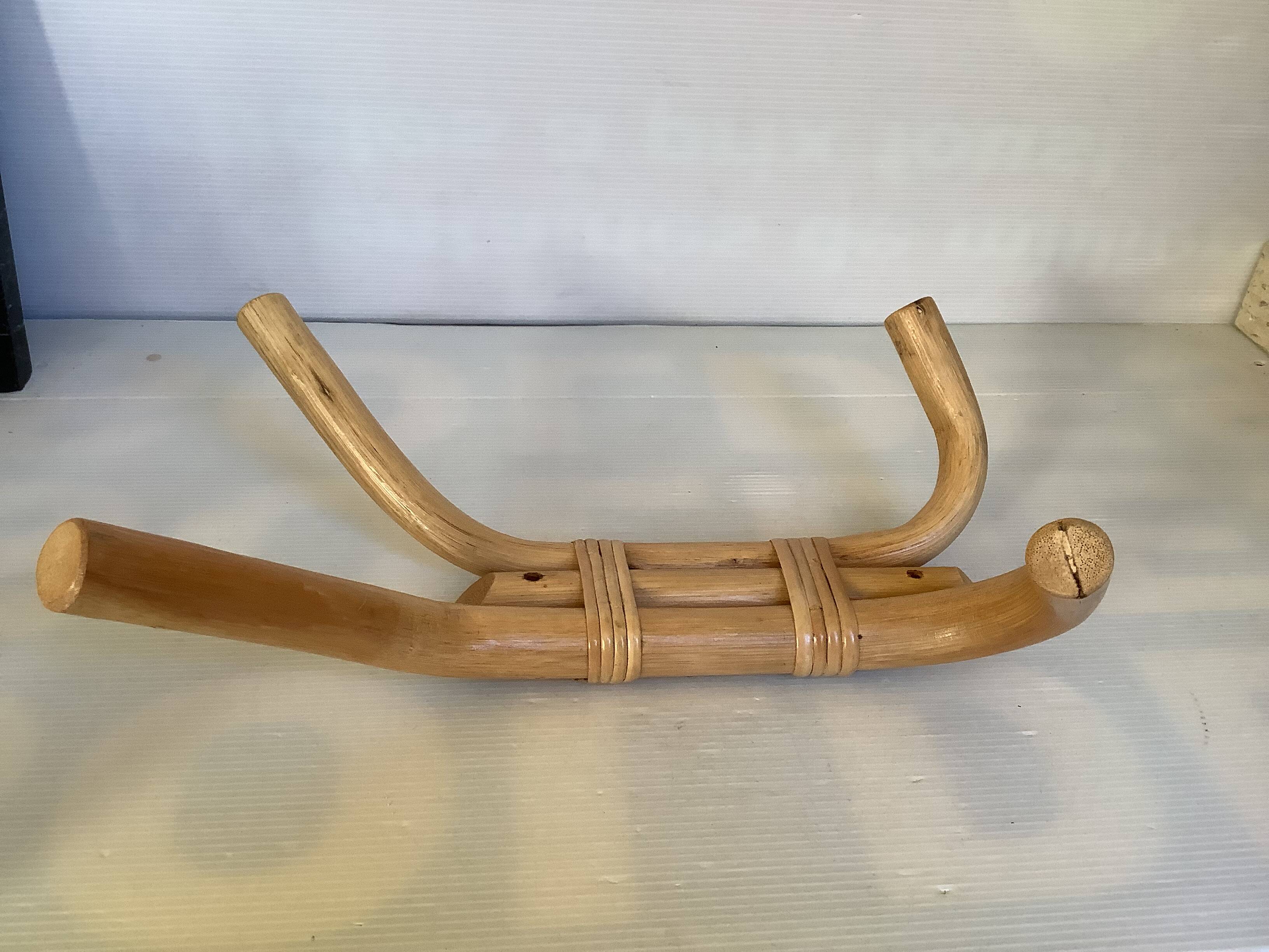 Wall-mounted bamboo coat rack