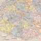 Old map of Paris, late 19th century