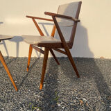 Scandinavian pair of armchairs and tripod table