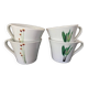4 fine white porcelain cups with fine flower decoration