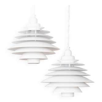 Pair of 2 Danish vintage pendant lamps by Top Lamper, 1980s
