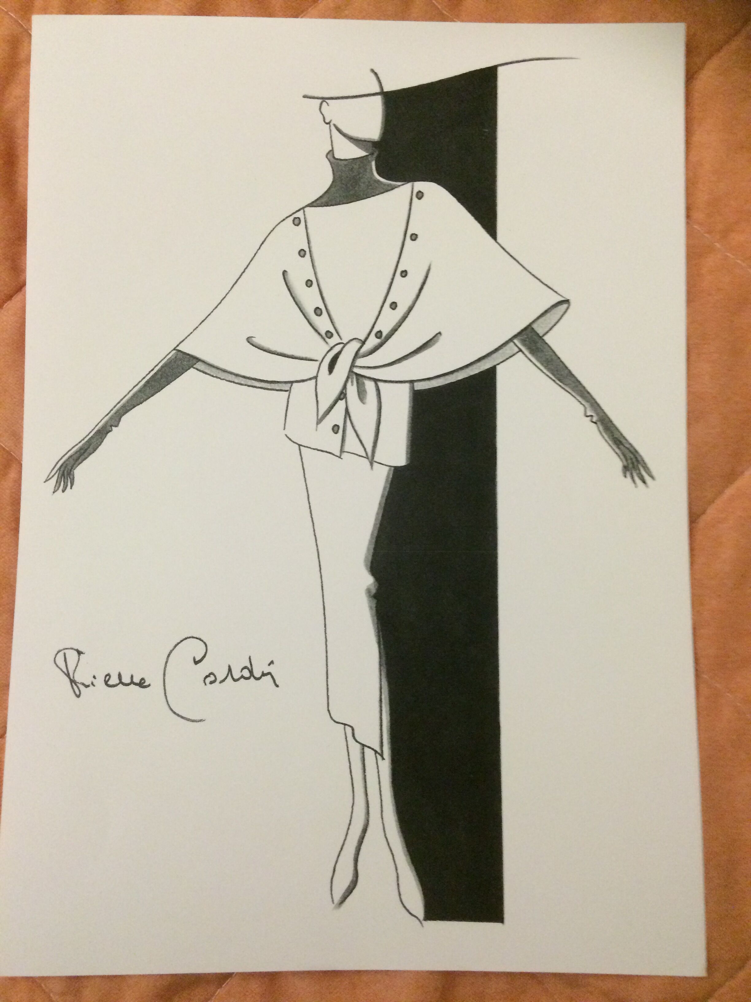 Illustration de mode de presse par Pierre Cardin