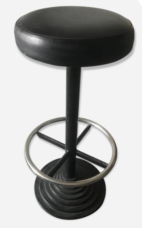 Black cast iron bar stool