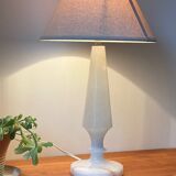Vintage geometric alabaster stone lamp