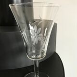 Set of 7 glasses of wine / crystal water 60s
