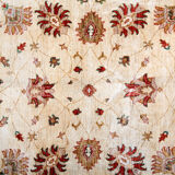 Handwoven cream wool ziegler rug traditional afghan carpet 198x249cm