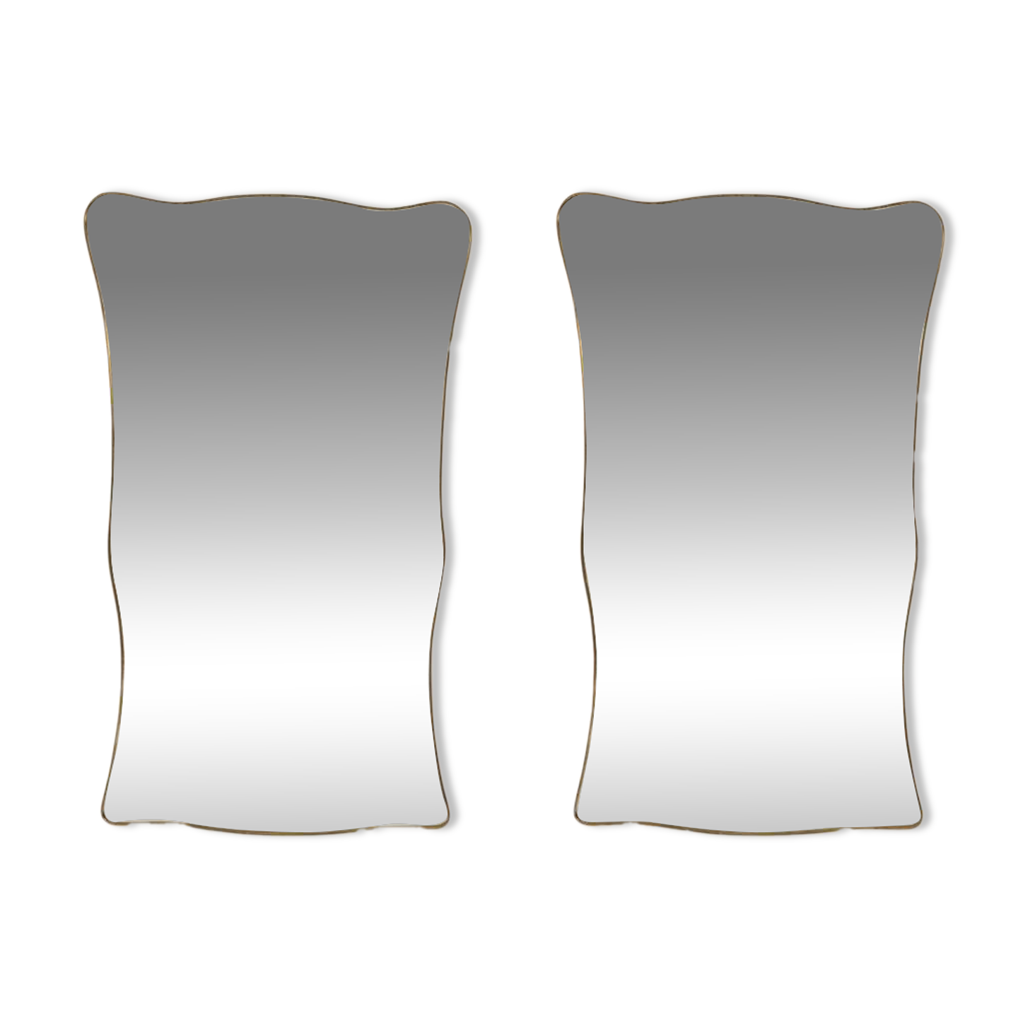 Pair of mirrors in the style of Gio Ponti. Work from the 1980s.