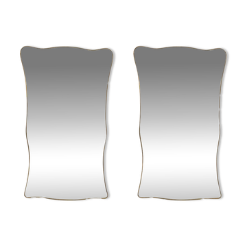 Pair of mirrors in the style of Gio Ponti. Work from the 1980s.