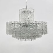 Mid-century design Doria Leuchten glass chandelier, 1970s