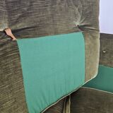 70s corner sofa in green fabric