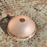 Globe coupole, en verre dépoli et verre transparent rose, Art Déco