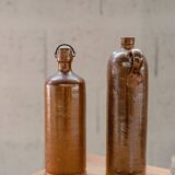 Set of 2 varnished stoneware vials