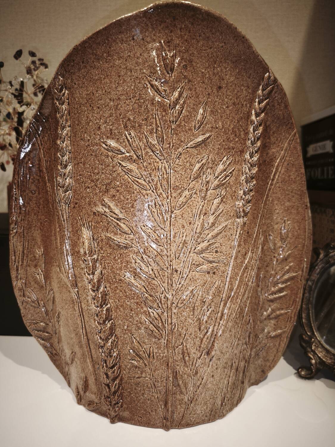 Stoneware vase signed Bodin – French artisanal ceramics (1960s)
