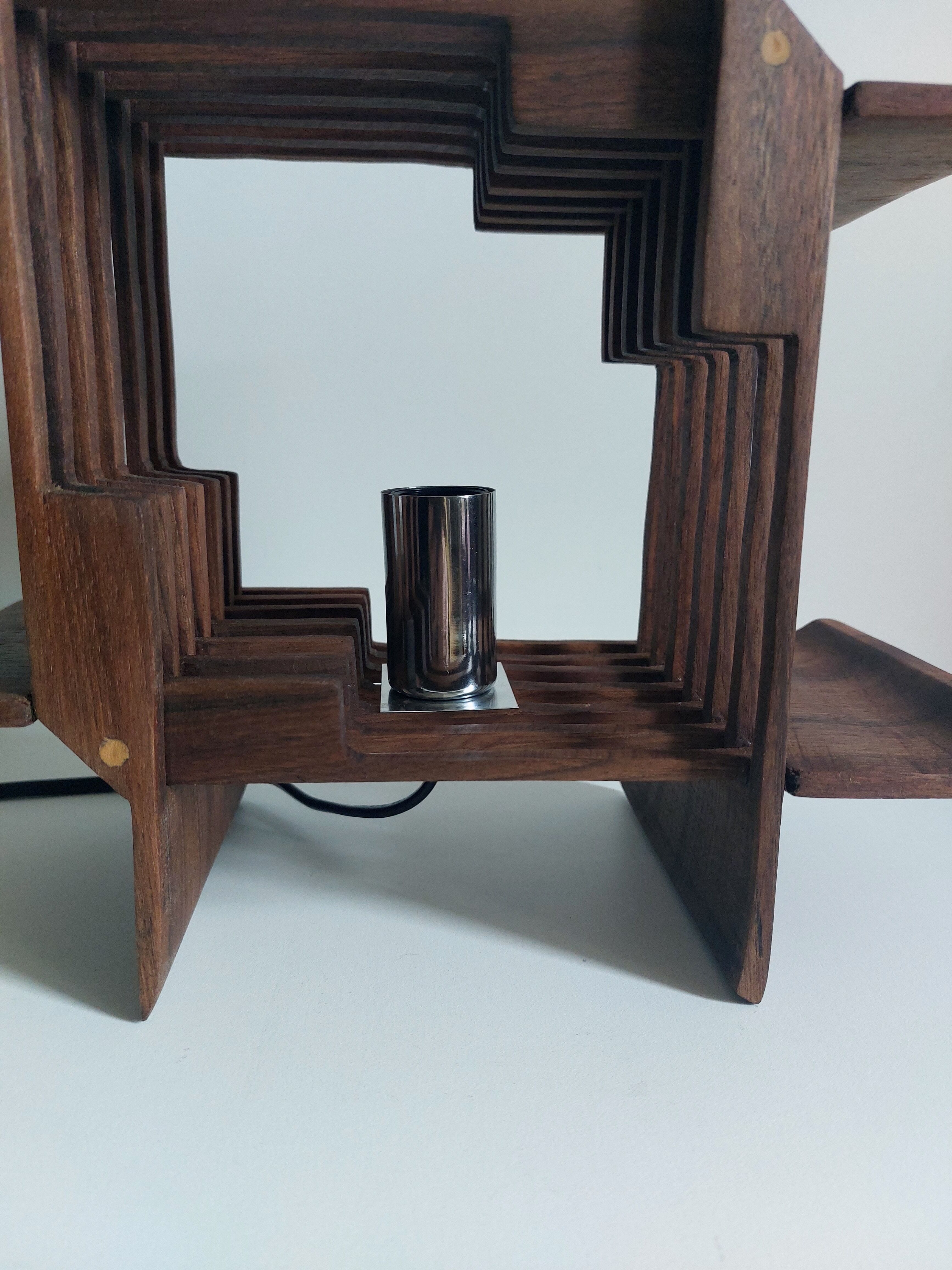Solid teak design lamp