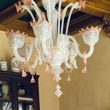 Pink Murano chandelier
