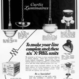 Art deco pendant light in metal, opaline and mercury glass by curtis lighting - 1920s/30s