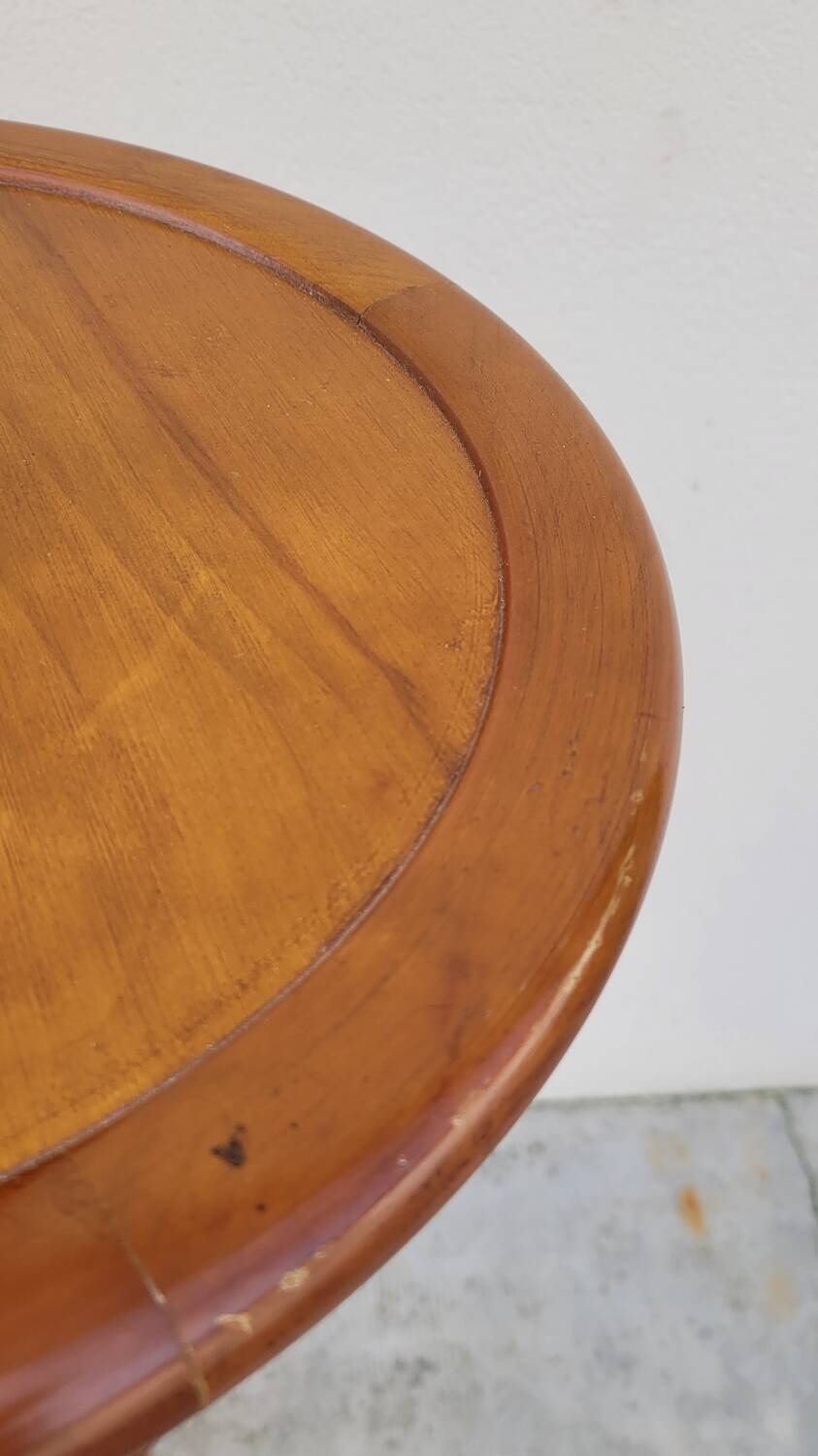 Tripod base psyché barber mirror in cherry wood with a system