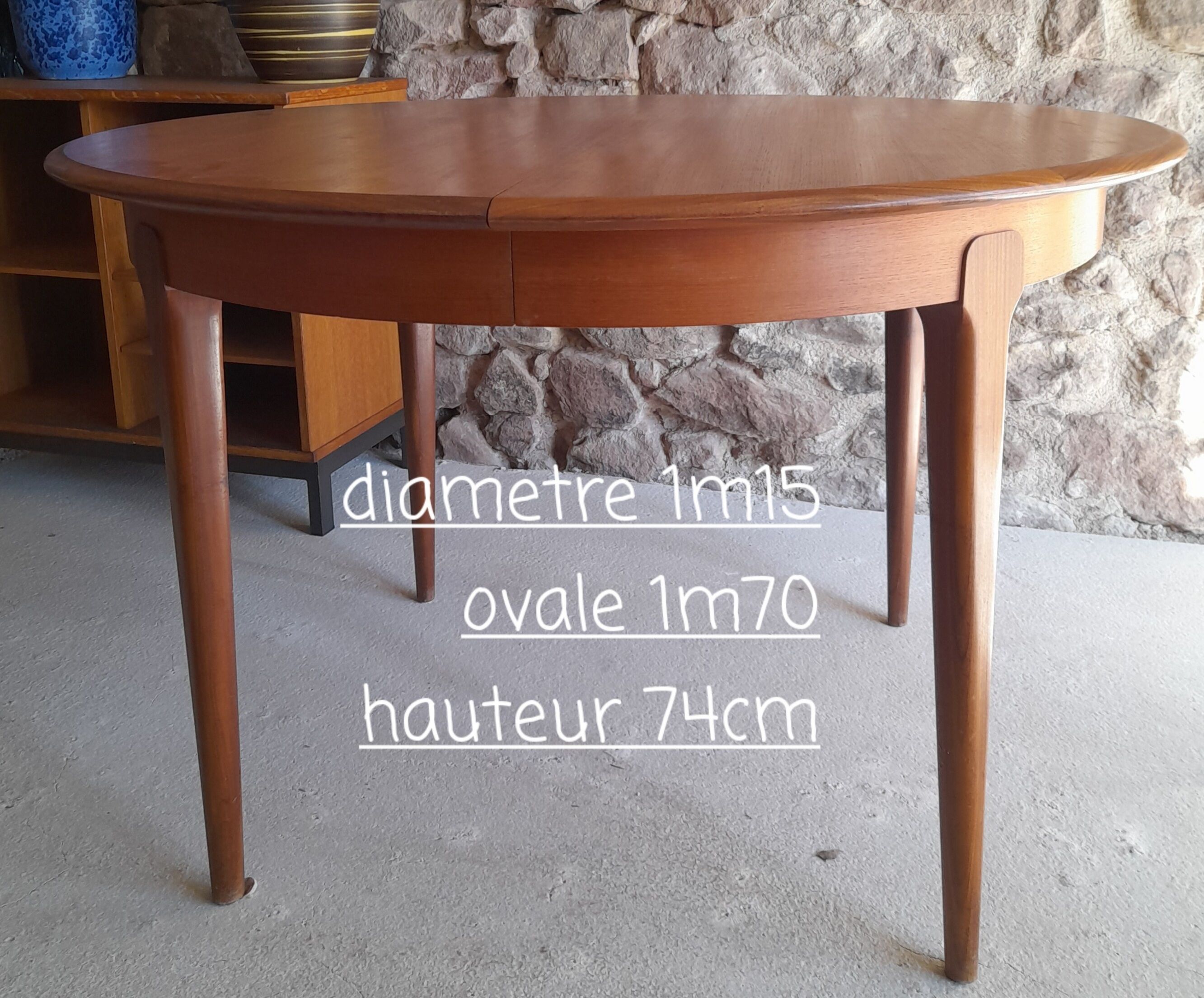 Table ronde scandinave 1960 vintage