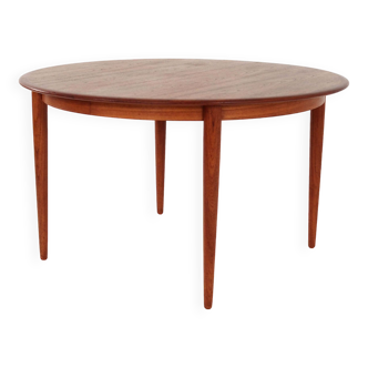 Table ronde en teck, design danois, années 1970, production : Danemark