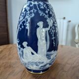 Blue Limoges porcelain vase