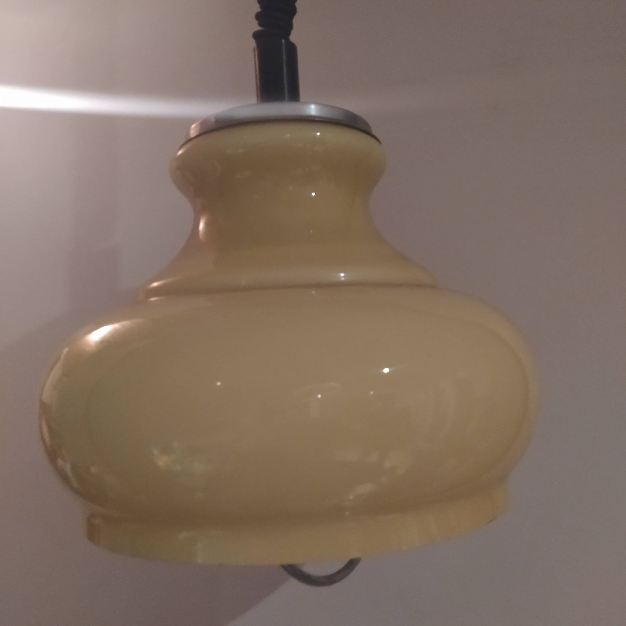 suspension vintage opaline Italy 1970 système Rolly