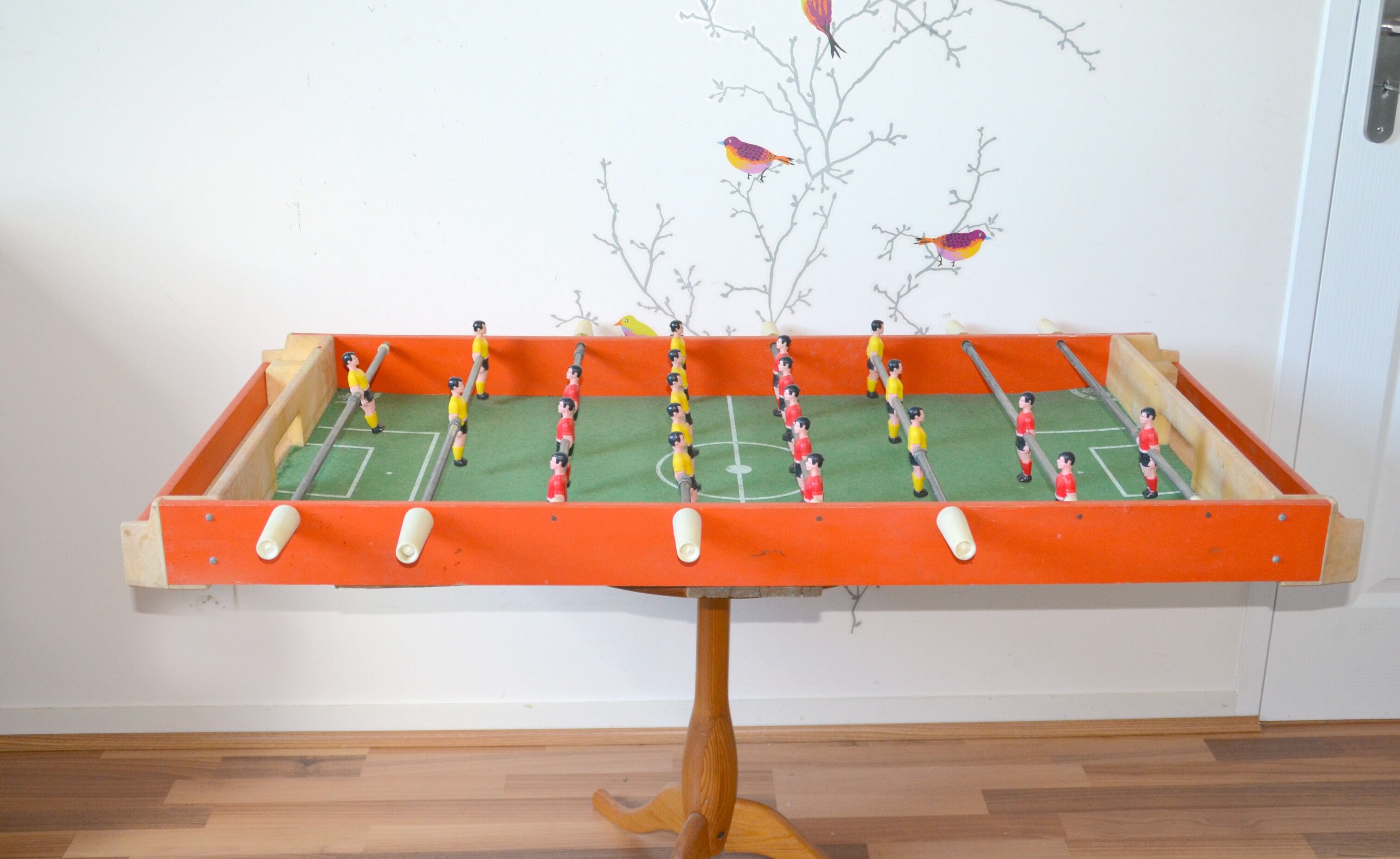 Old foosball table wooden
